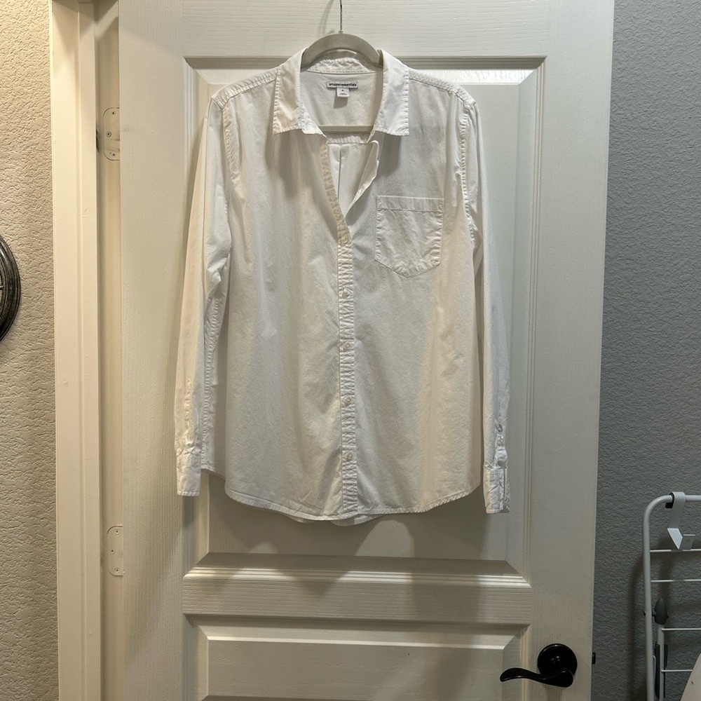 Classic White Women's Button Down Cotton Poplin Shirt